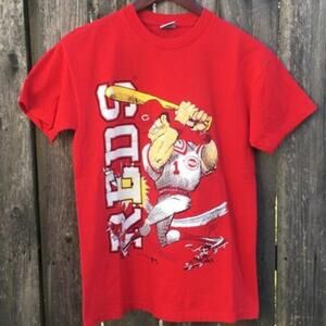 1991 Cincinnati Reds Jack Davis Print Signal Tee Shirt Collection